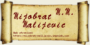 Mijobrat Malijević vizit kartica